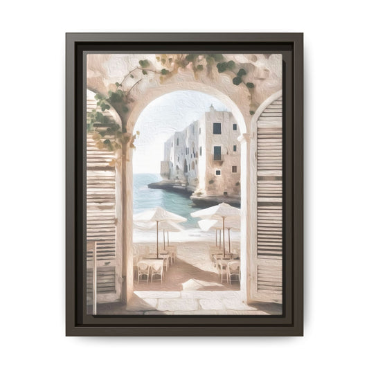 Arch shutters Beach Umbrellas Matte Canvas, Framed (Multi-color)